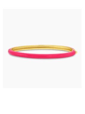 Gorjana Pink Enamel Hinged Bangle Bracelet